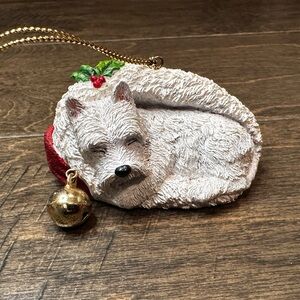 Danbury Mint Westie Wonderland Holiday “Stocking Snooze” West Highland Terrier